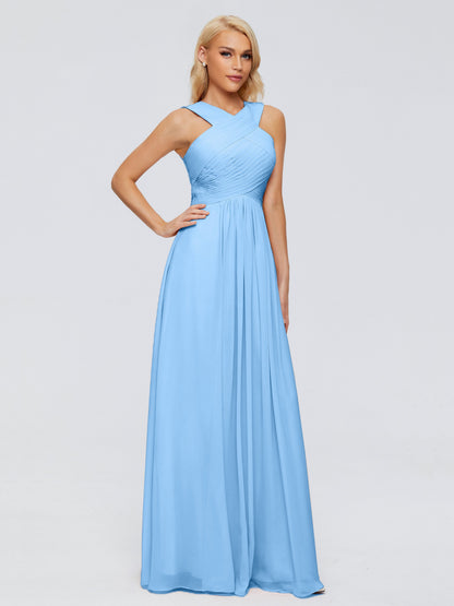 Aliyah A-line Straps Chiffon Bridesmaid Dresses