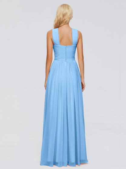 Aliyah A-line Straps Chiffon Bridesmaid Dresses