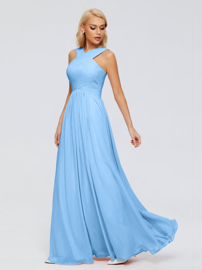 Aliyah A-line Straps Chiffon Bridesmaid Dresses