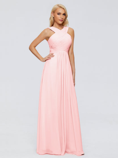 Aliyah A-line Straps Chiffon Bridesmaid Dresses