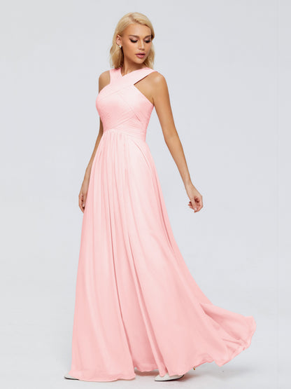 Aliyah A-line Straps Chiffon Bridesmaid Dresses