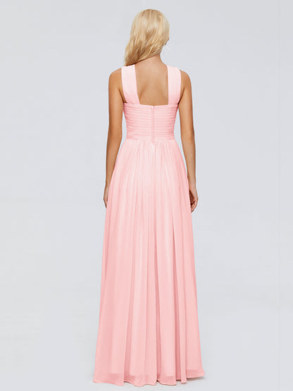 Aliyah A-line Straps Chiffon Bridesmaid Dresses