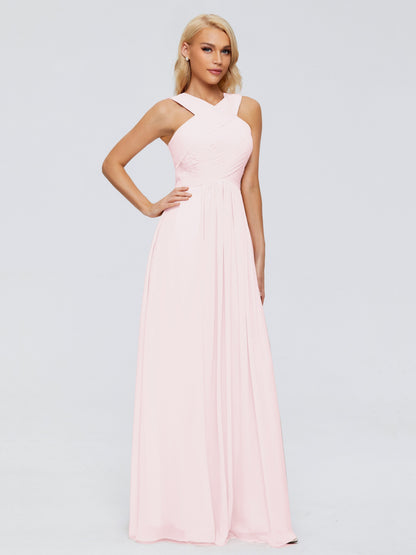 Aliyah A-line Straps Chiffon Bridesmaid Dresses