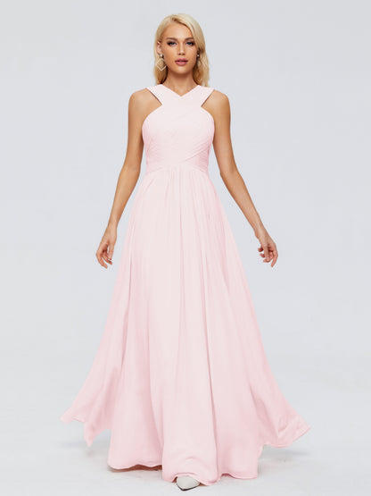 Aliyah A-line Straps Chiffon Bridesmaid Dresses