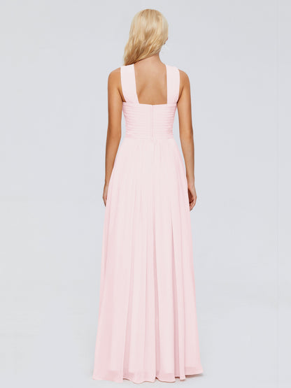 Aliyah A-line Straps Chiffon Bridesmaid Dresses
