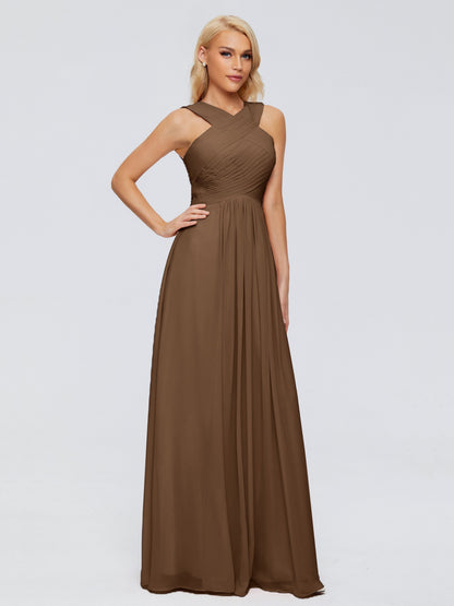 Aliyah A-line Straps Chiffon Bridesmaid Dresses