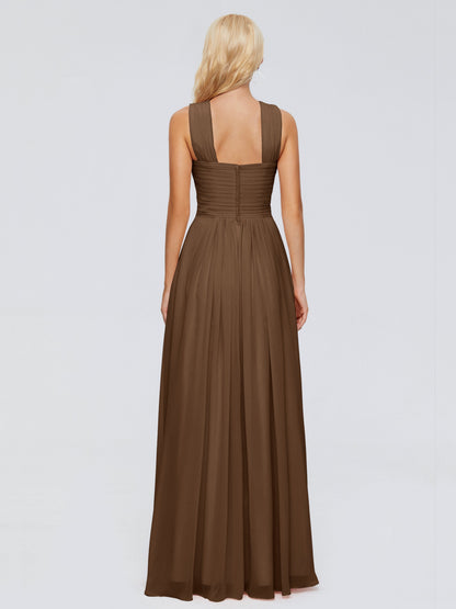 Aliyah A-line Straps Chiffon Bridesmaid Dresses