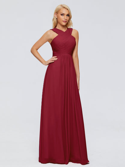 Aliyah A-line Straps Chiffon Bridesmaid Dresses