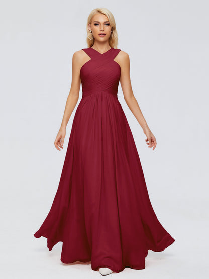 Aliyah A-line Straps Chiffon Bridesmaid Dresses