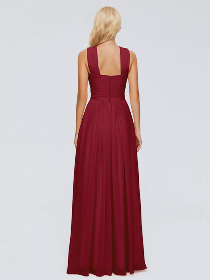 Aliyah A-line Straps Chiffon Bridesmaid Dresses