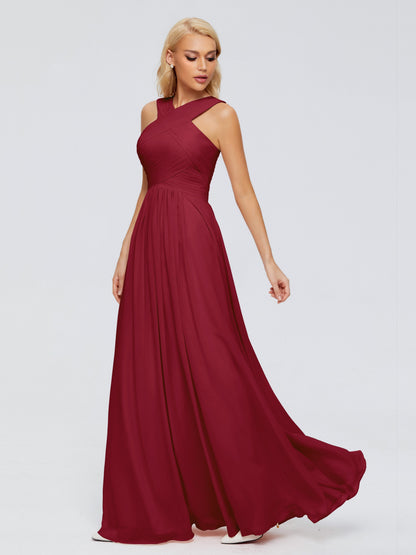 Aliyah A-line Straps Chiffon Bridesmaid Dresses