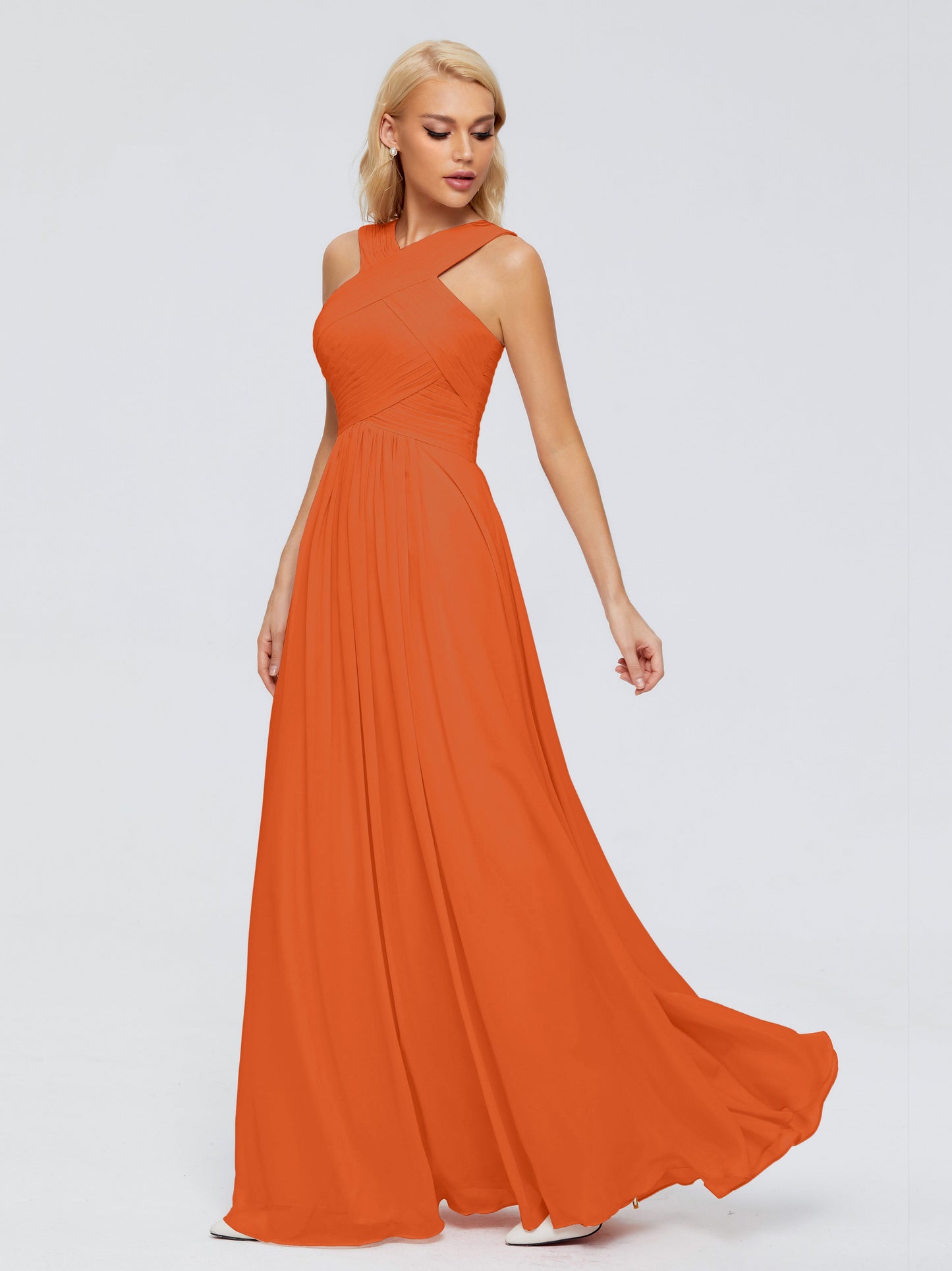 Aliyah A-line Straps Chiffon Bridesmaid Dresses