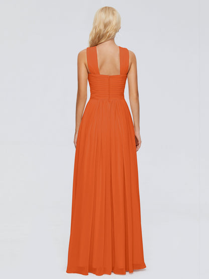 Aliyah A-line Straps Chiffon Bridesmaid Dresses