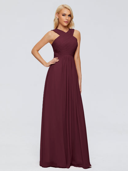 Aliyah A-line Straps Chiffon Bridesmaid Dresses