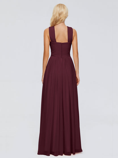 Aliyah A-line Straps Chiffon Bridesmaid Dresses