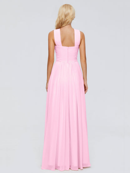 Aliyah A-line Straps Chiffon Bridesmaid Dresses