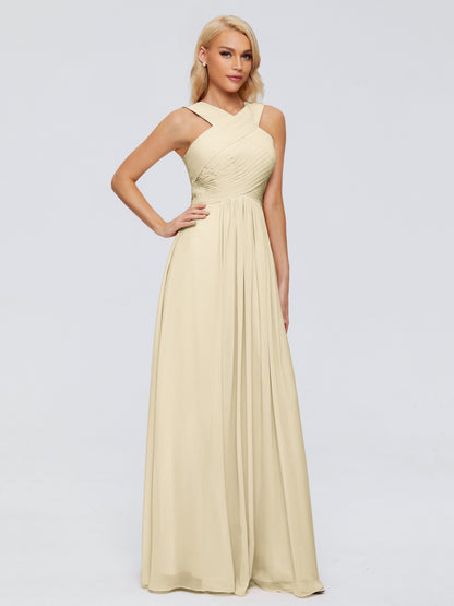 Aliyah A-line Straps Chiffon Bridesmaid Dresses