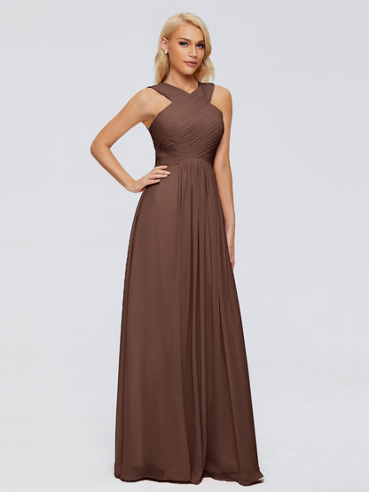 Aliyah A-line Straps Chiffon Bridesmaid Dresses