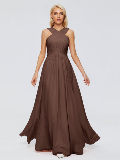 Aliyah A-line Straps Chiffon Bridesmaid Dresses