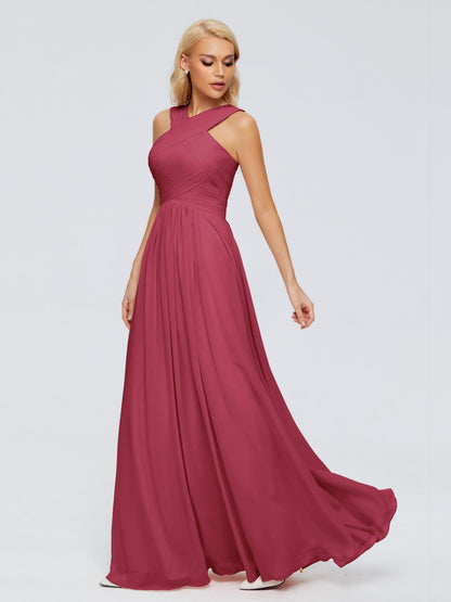 Aliyah A-line Straps Chiffon Bridesmaid Dresses