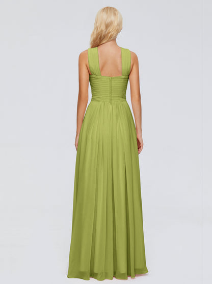 Aliyah A-line Straps Chiffon Bridesmaid Dresses