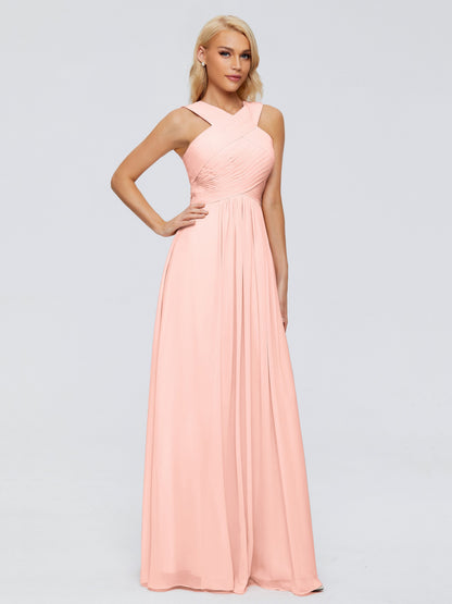 Aliyah A-line Straps Chiffon Bridesmaid Dresses