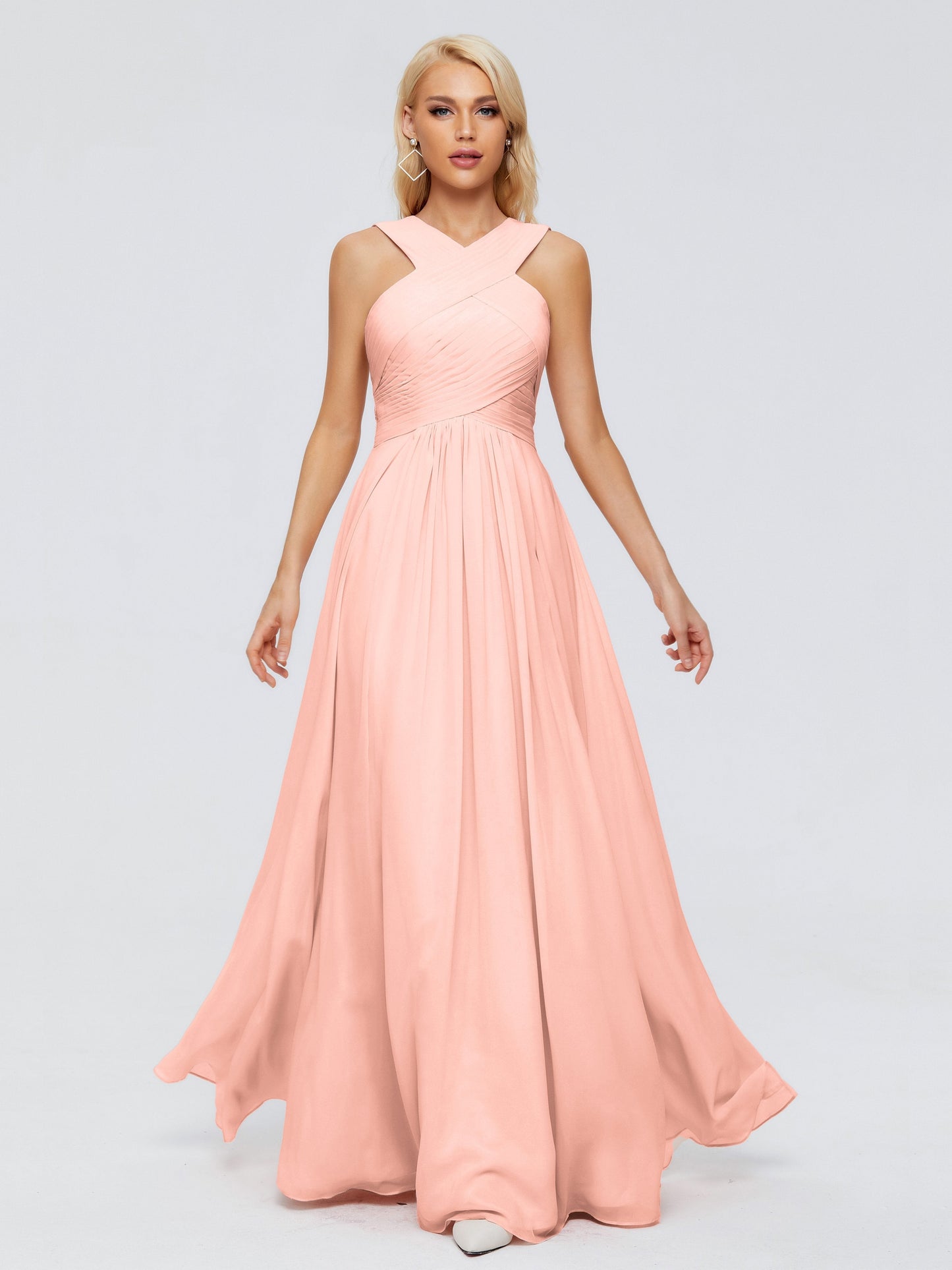 Aliyah A-line Straps Chiffon Bridesmaid Dresses