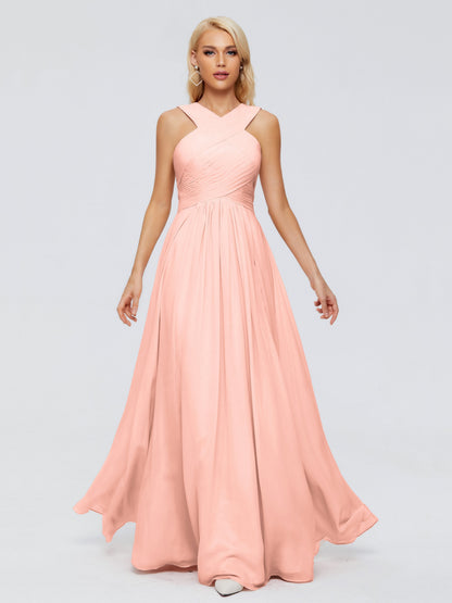 Aliyah A-line Straps Chiffon Bridesmaid Dresses
