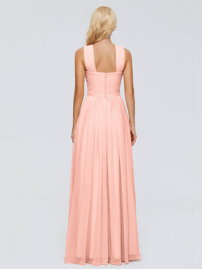 Aliyah A-line Straps Chiffon Bridesmaid Dresses