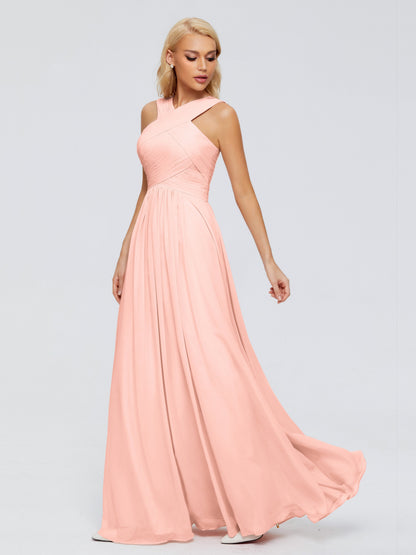 Aliyah A-line Straps Chiffon Bridesmaid Dresses