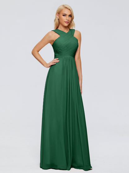 Aliyah A-line Straps Chiffon Bridesmaid Dresses