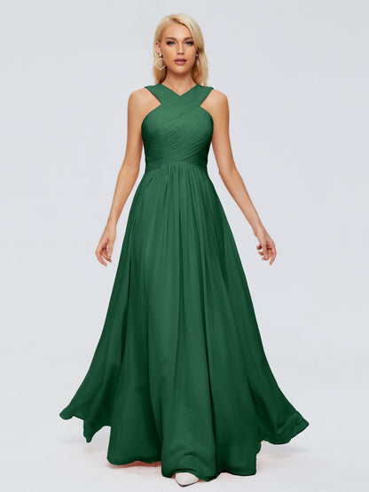 Aliyah A-line Straps Chiffon Bridesmaid Dresses