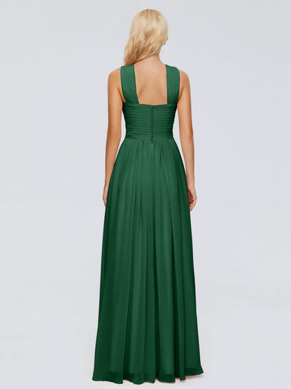 Aliyah A-line Straps Chiffon Bridesmaid Dresses