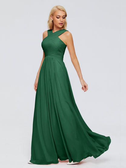 Aliyah A-line Straps Chiffon Bridesmaid Dresses