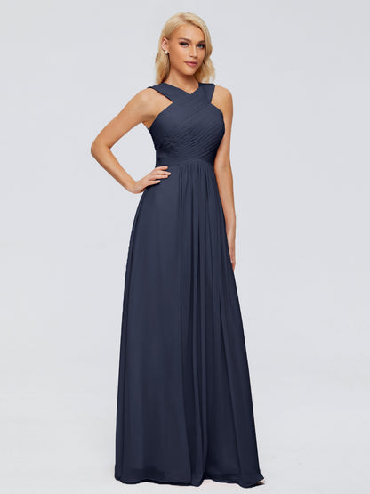 Aliyah A-line Straps Chiffon Bridesmaid Dresses