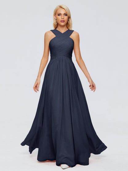 Aliyah A-line Straps Chiffon Bridesmaid Dresses