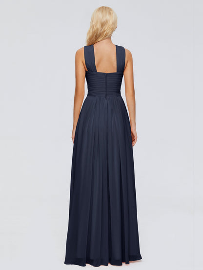Aliyah A-line Straps Chiffon Bridesmaid Dresses