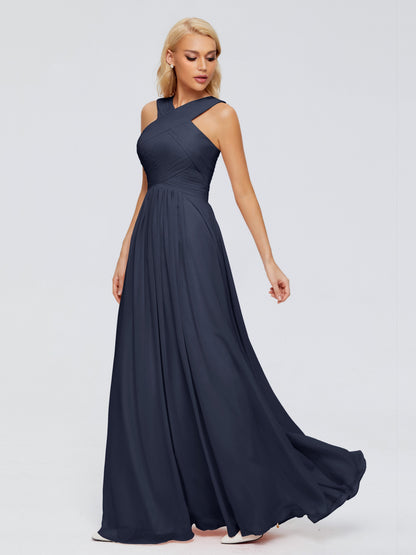 Aliyah A-line Straps Chiffon Bridesmaid Dresses