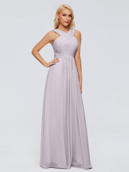 Aliyah A-line Straps Chiffon Bridesmaid Dresses