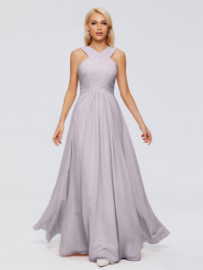 Aliyah A-line Straps Chiffon Bridesmaid Dresses