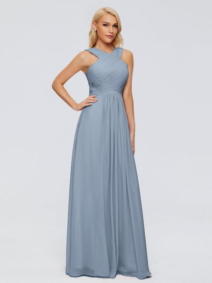 Aliyah A-line Straps Chiffon Bridesmaid Dresses