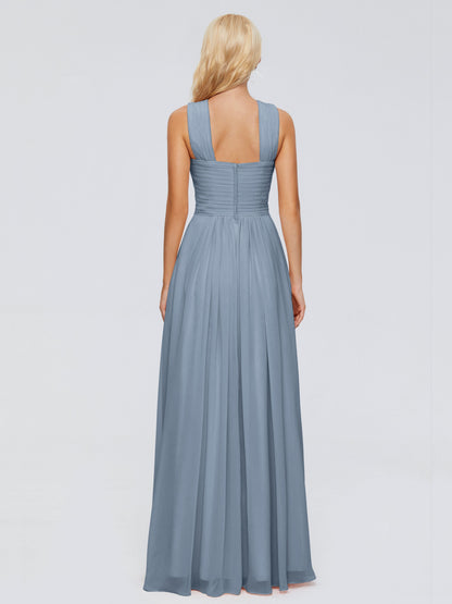 Aliyah A-line Straps Chiffon Bridesmaid Dresses