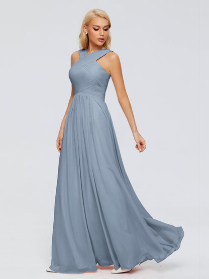 Aliyah A-line Straps Chiffon Bridesmaid Dresses