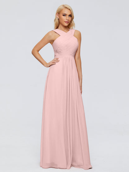 Aliyah A-line Straps Chiffon Bridesmaid Dresses