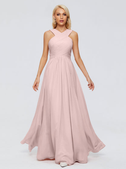 Aliyah A-line Straps Chiffon Bridesmaid Dresses