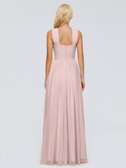 Aliyah A-line Straps Chiffon Bridesmaid Dresses