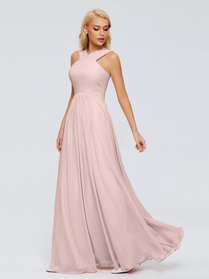 Aliyah A-line Straps Chiffon Bridesmaid Dresses