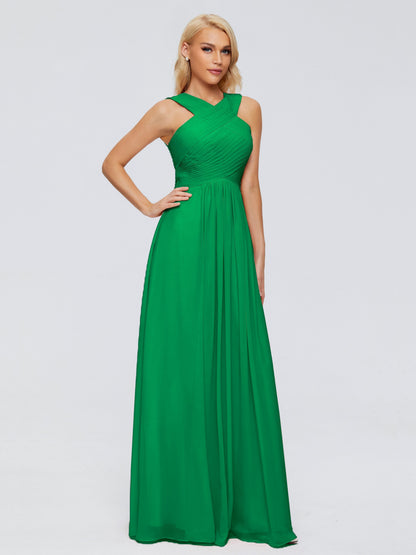 Aliyah A-line Straps Chiffon Bridesmaid Dresses