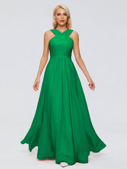 Aliyah A-line Straps Chiffon Bridesmaid Dresses