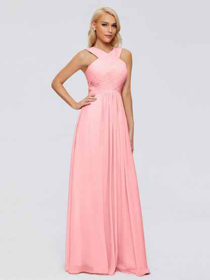 Aliyah A-line Straps Chiffon Bridesmaid Dresses